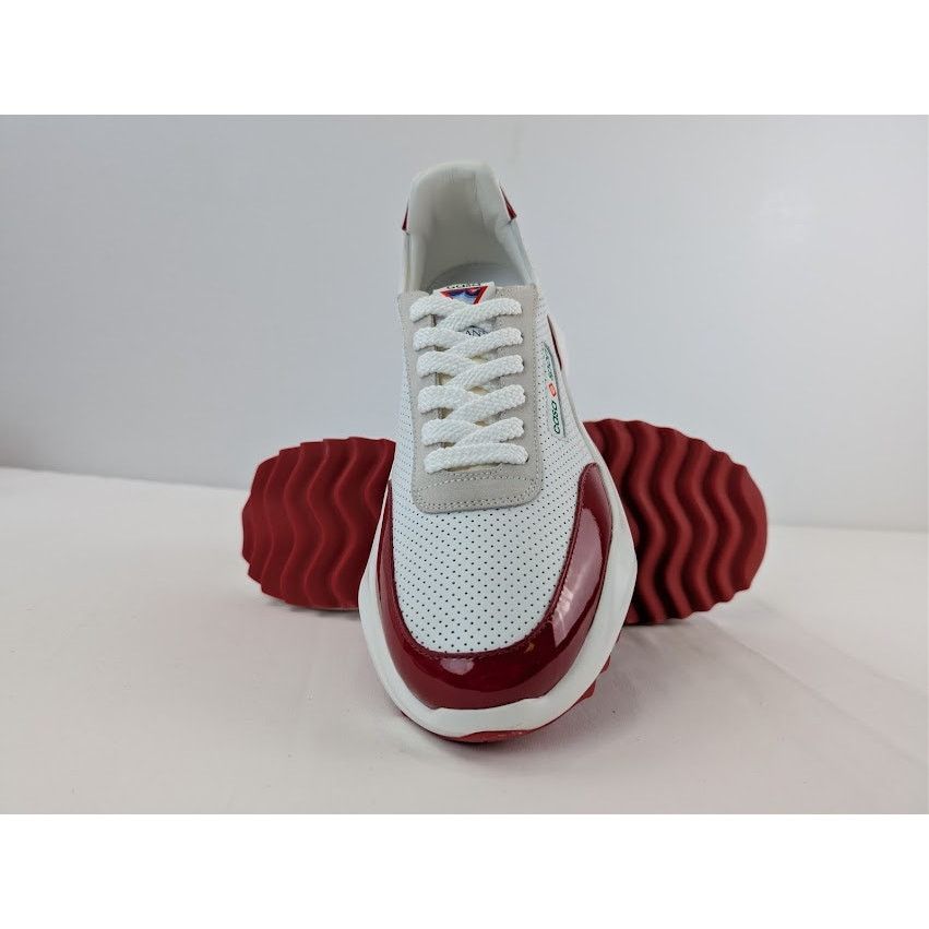 Casablanca o1rshd1 Leather Atlantis Sneaker in White / Red Size US 10.5 / EU 43-44 - 14 Thumbnail