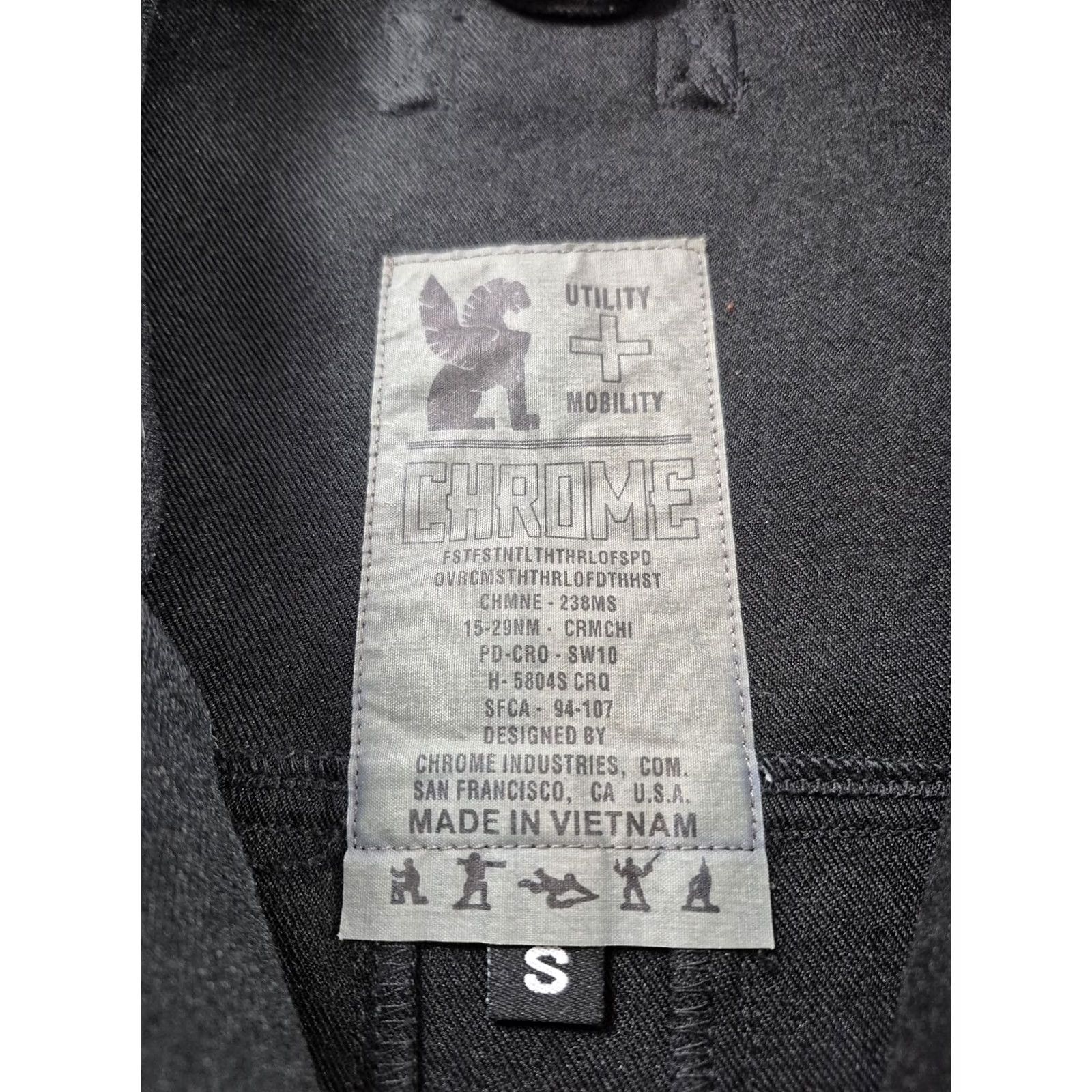 Vintage Chrome Industries Men's S Jacket Black Ike Windshirt Full Zip Shacket Utility Size US S / EU 44-46 / 1 - 6 Thumbnail