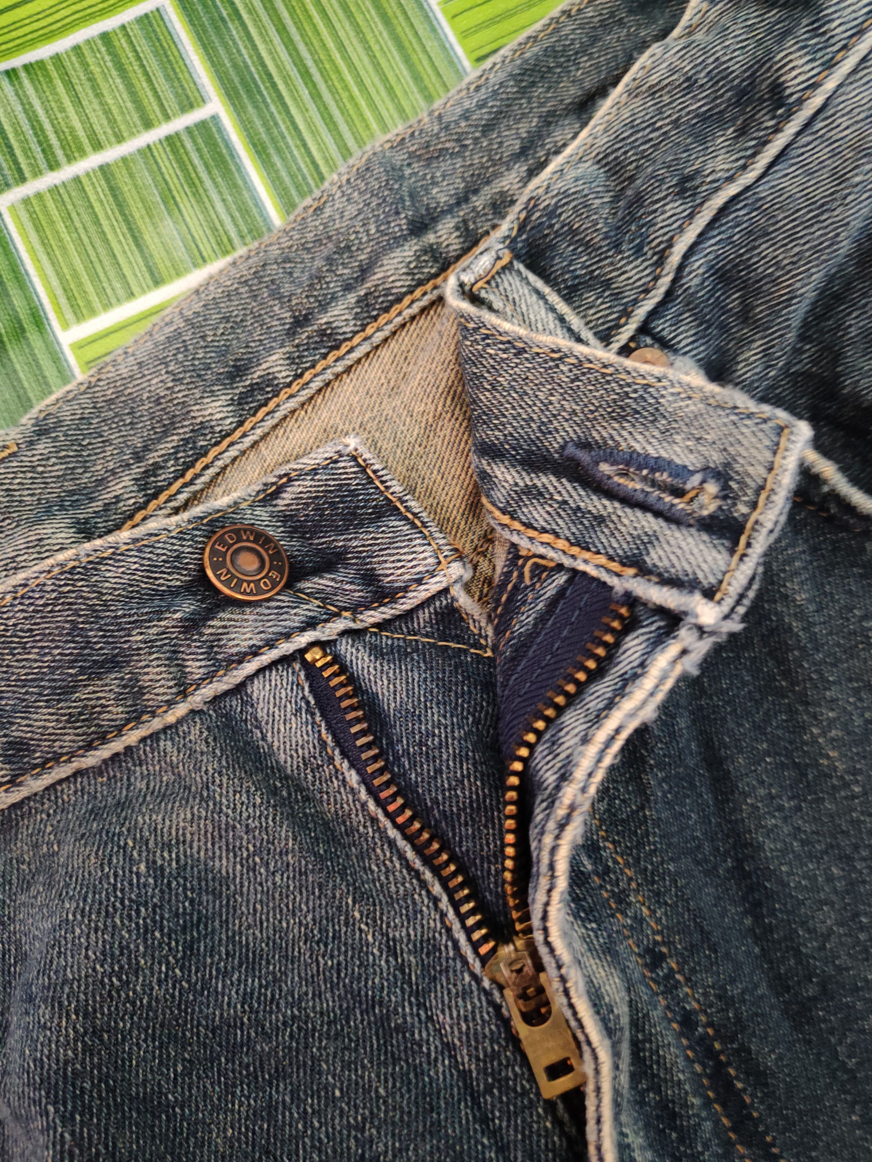 Edwin Edwin Dark Blue Faded distressed jeans Denim #S1608 Size US 35 - 14 Thumbnail