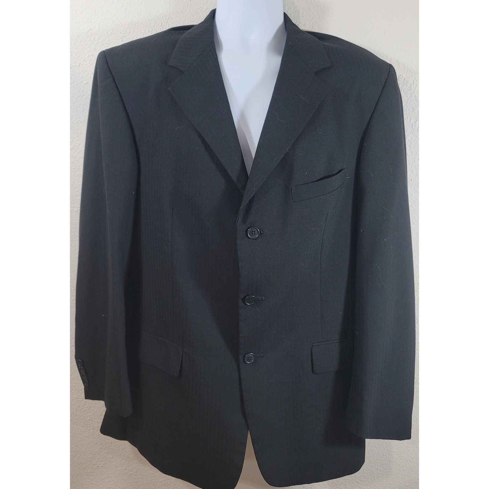 Hardwick Clothes Black 3 Button Lined Blazer 42L
