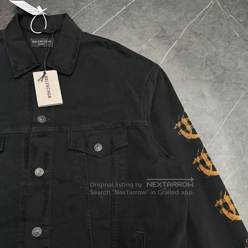 Balenciaga Balenciaga Buddhist Scripture Mud Dye Destroyed Denim Jack Size US S / EU 44-46 / 1 - 3 Thumbnail