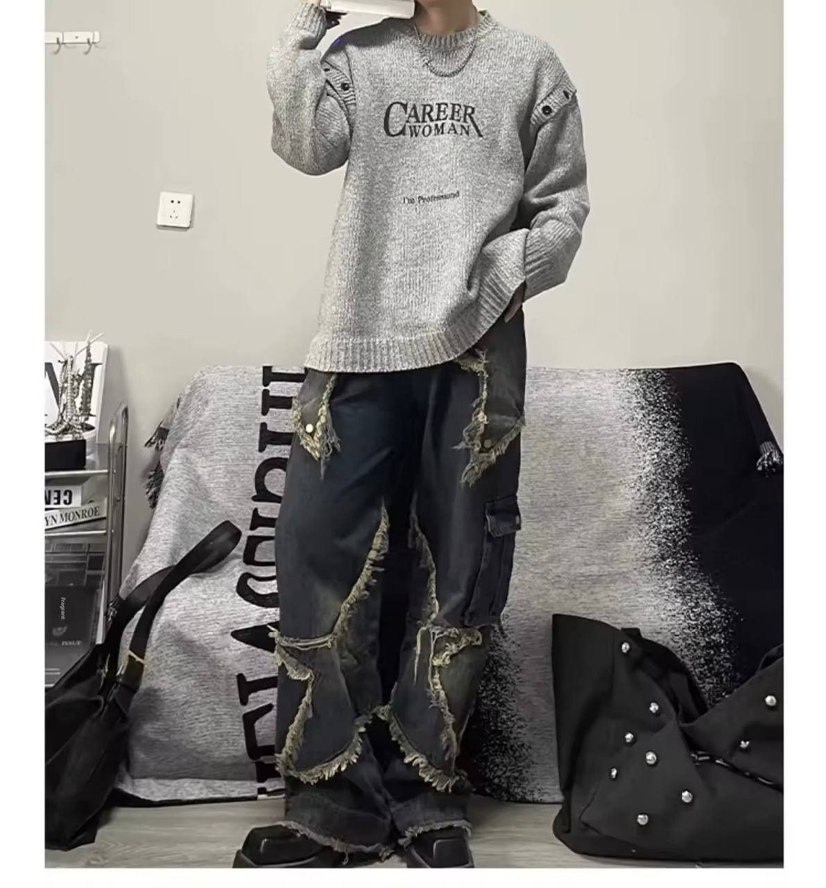 Japanese Brand × Vintage jeans with an embroidered star design Size US 36 / EU 52 - 2 Thumbnail