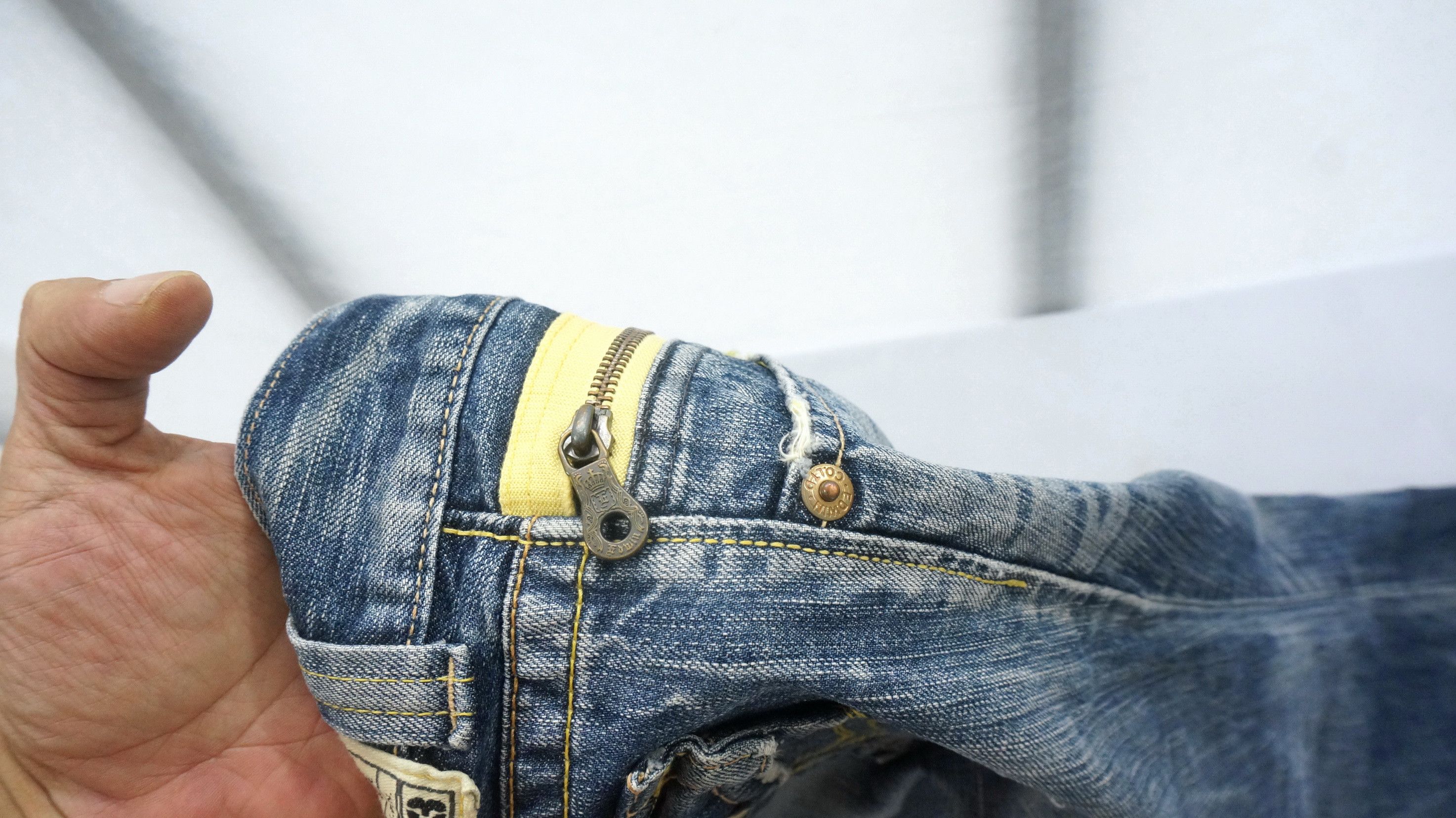 Japanese Brand 🔥 Flared EDWIN Bluetrip Yellow Stitch Ladies Rare Size 29" - 10 Thumbnail
