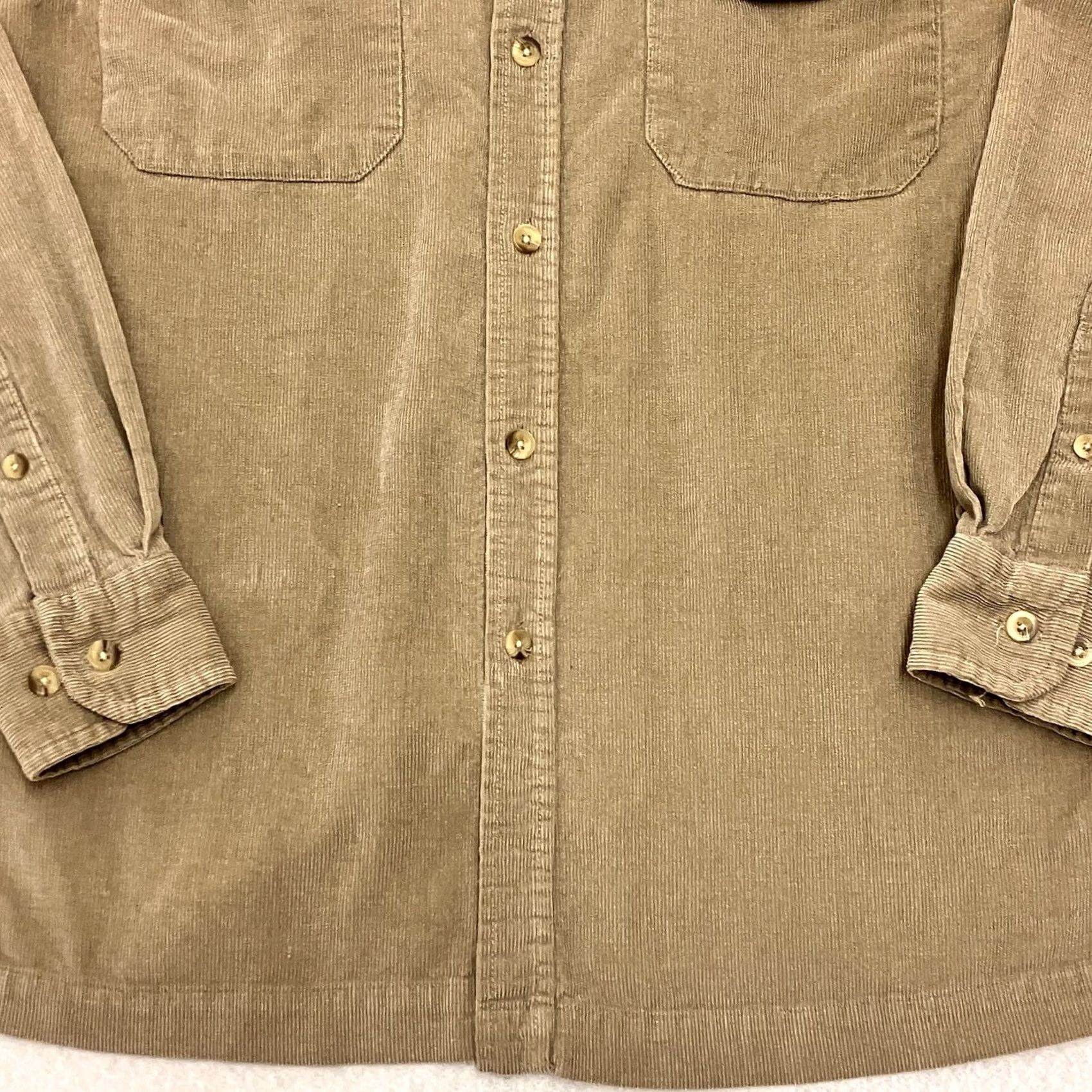 Faded Glory VINTAGE Faded Glory Shirt Mens Small Beige Long Sleeve Cotton Size US S / EU 44-46 / 1 - 3 Thumbnail