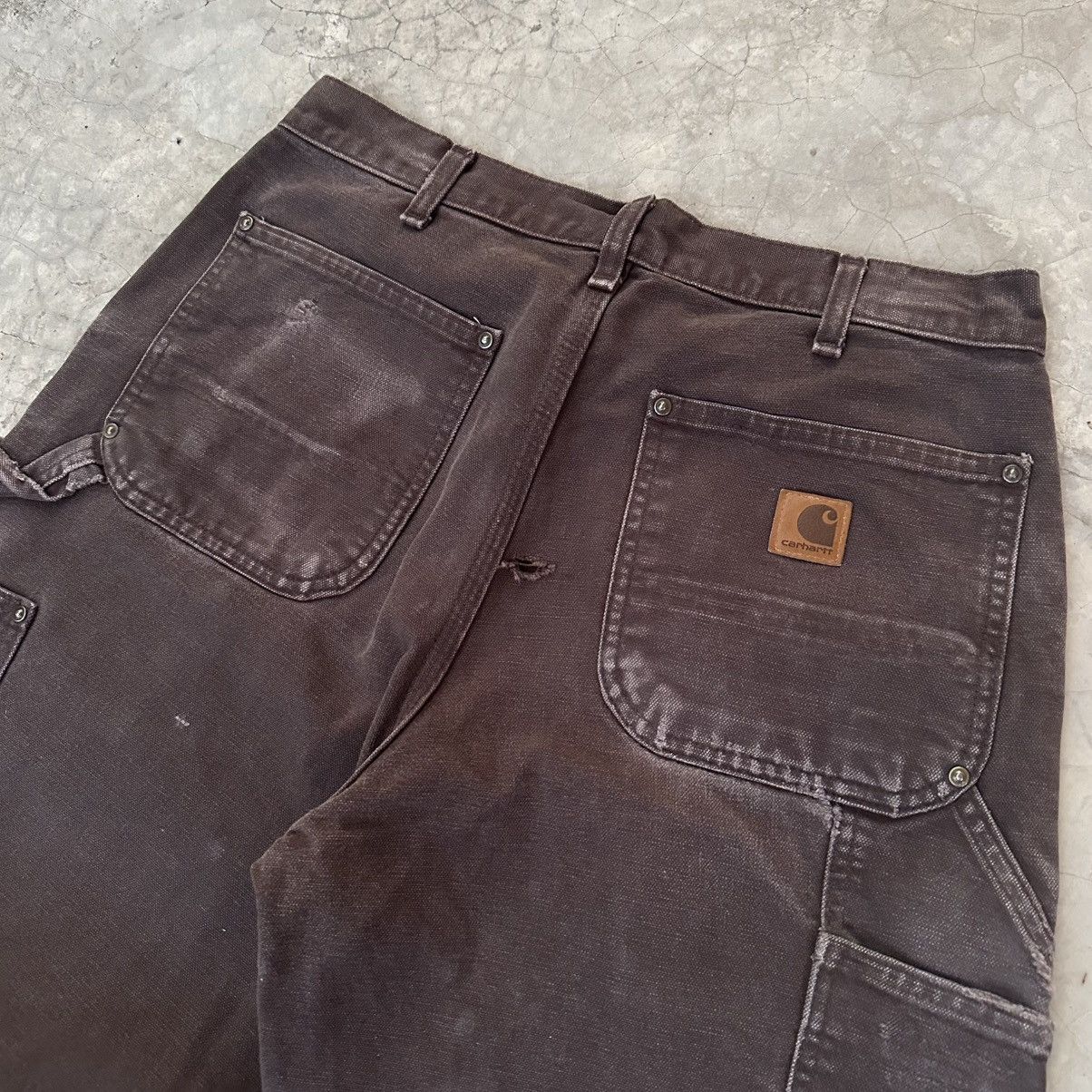 Carhartt (32x30) Crazy Vintage Y2K Distressed Carhartt Double Knee Size US 32 / EU 48 - 17 Thumbnail