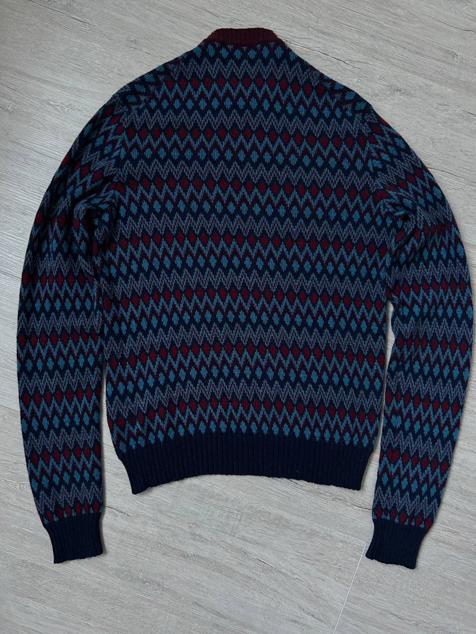 Prada Iconic Prada Intarsia 18 Runway Fashion Show Chevron Sweater Size US S / EU 44-46 / 1 - 2 Thumbnail