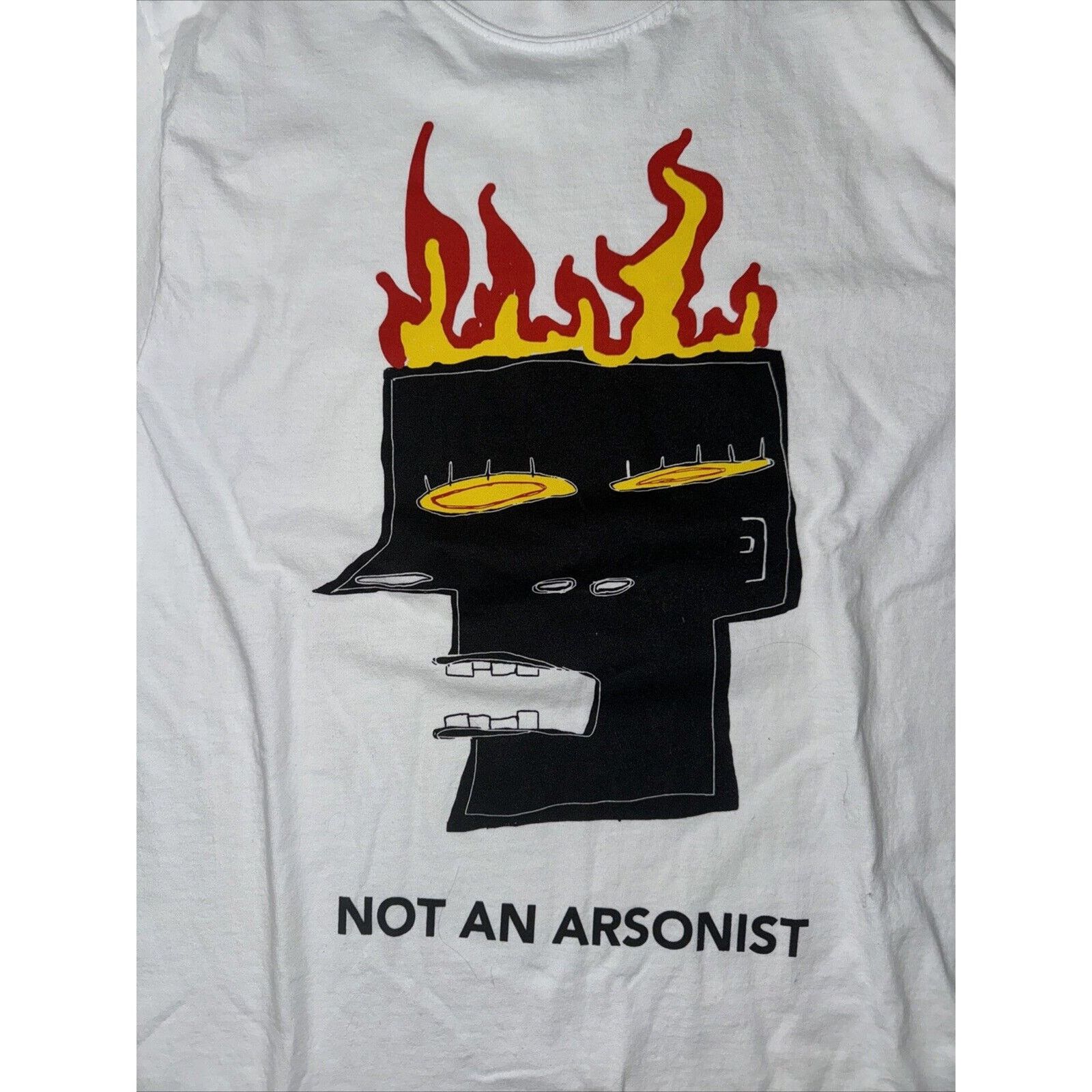 Vintage Not An Arsonist Burn Bot T-Shirt White 22x27 L Mockneck Size US L / EU 52-54 / 3 - 2 Thumbnail