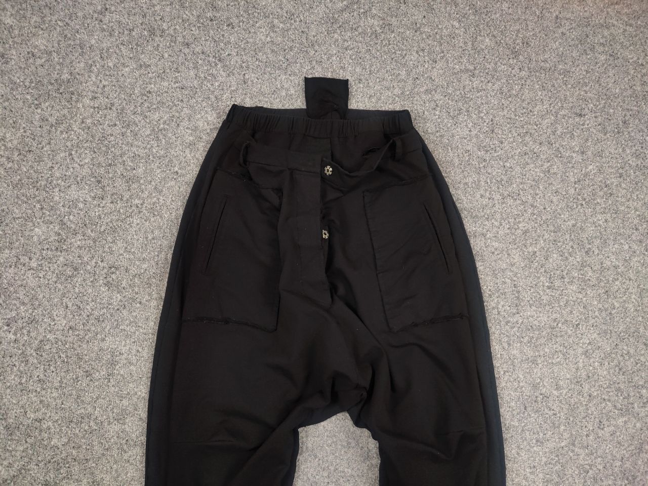 Designer Barbara Speer Design Avant Garde Harem Black double Pants Size 32" / US 10 / IT 46 - 8 Thumbnail