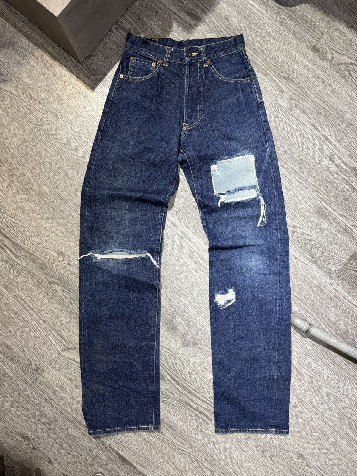 Japanese Brand 90’s JAPANESE RARE POCKET LOGO RETRO Y2K VINTAGE DENIM PANTS Size US 28 / EU 44 - 2 Thumbnail