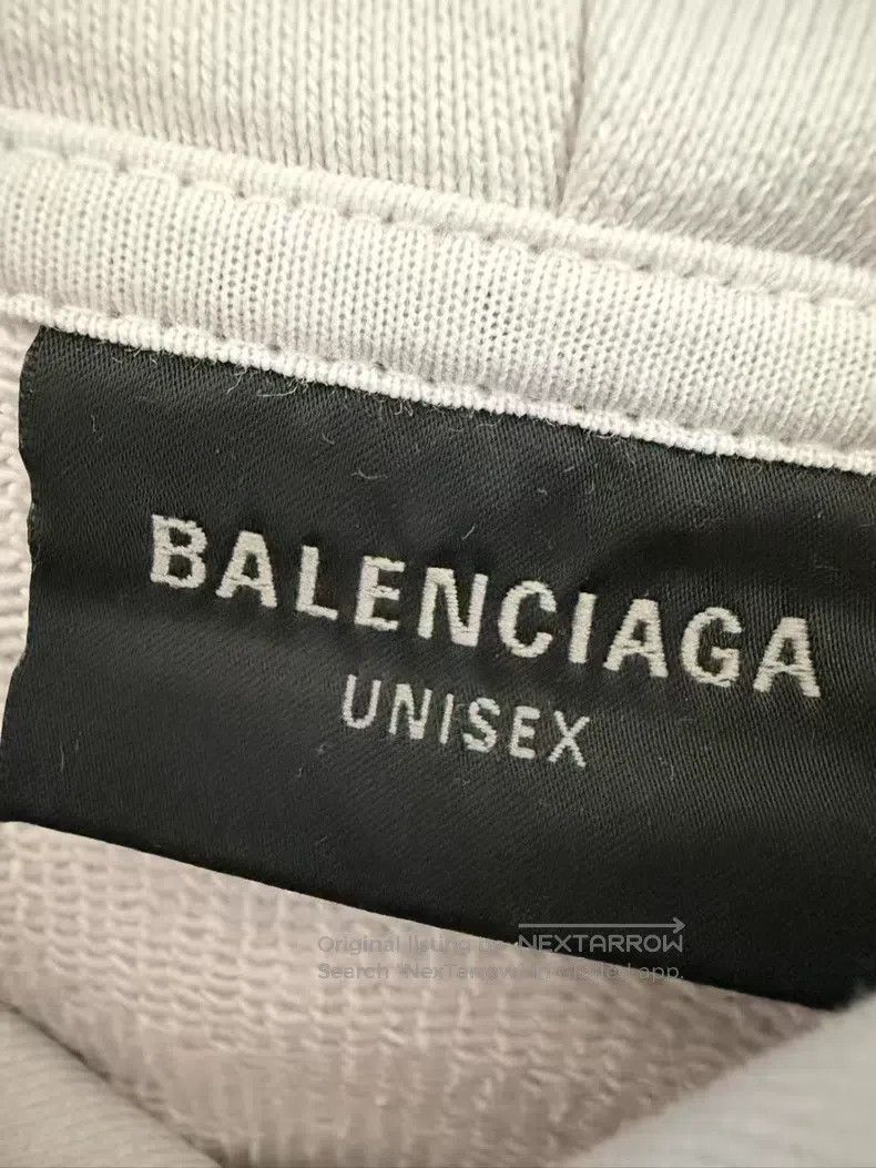 Balenciaga Balenciaga White Hole Tape Letter Printed Hooded Sweatshir Size US M / EU 48-50 / 2 - 4 Thumbnail