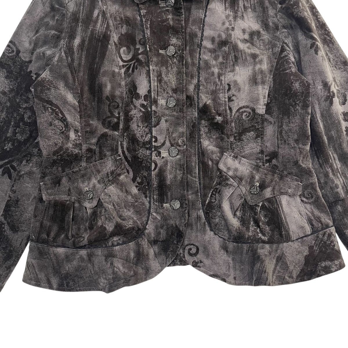 Art Comes First Vintage Floral Motive Wool Crop Jacket Size M / US 6-8 / IT 42-44 - 8 Thumbnail