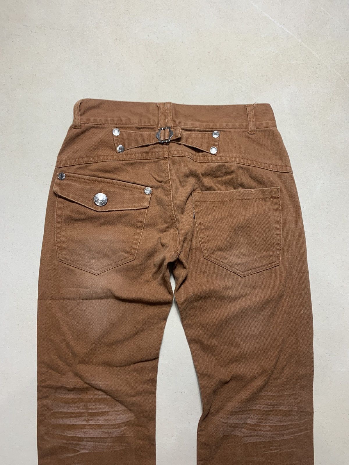 LOWBOX Japanese Lowbox Fadded Buckle Back Denim Size US 30 / EU 46 - 6 Thumbnail