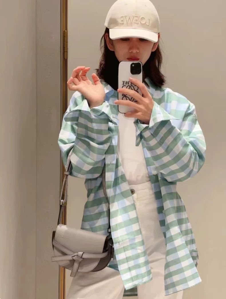 Loewe LOEWE Blue and green plaid shirt Size XS / US 0-2 / IT 36-38 - 7 Thumbnail