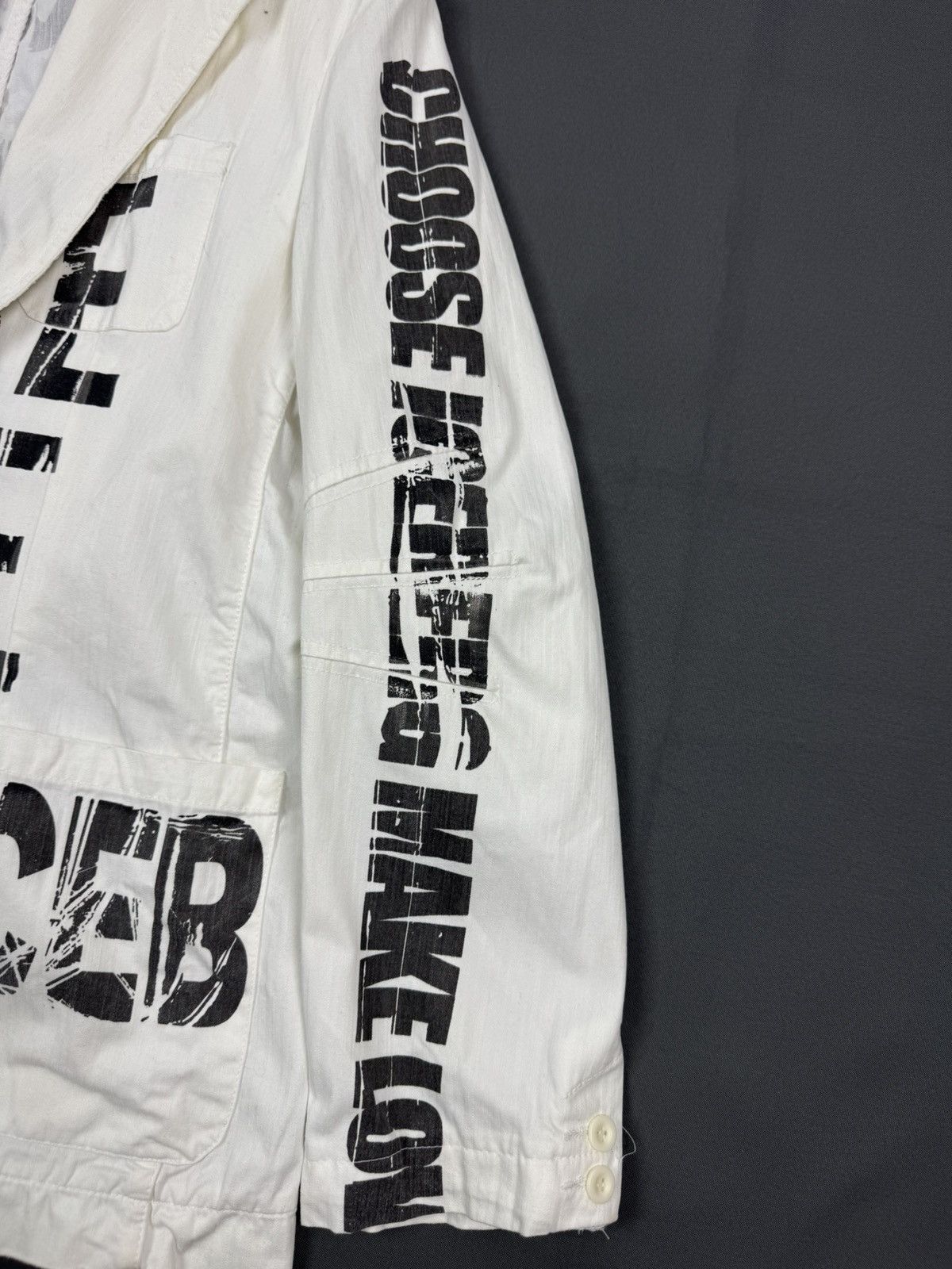 Iceberg Iceberg “Choose Iceberg Make Love” White Blazer Jacket Size US M / EU 48-50 / 2 - 13 Thumbnail