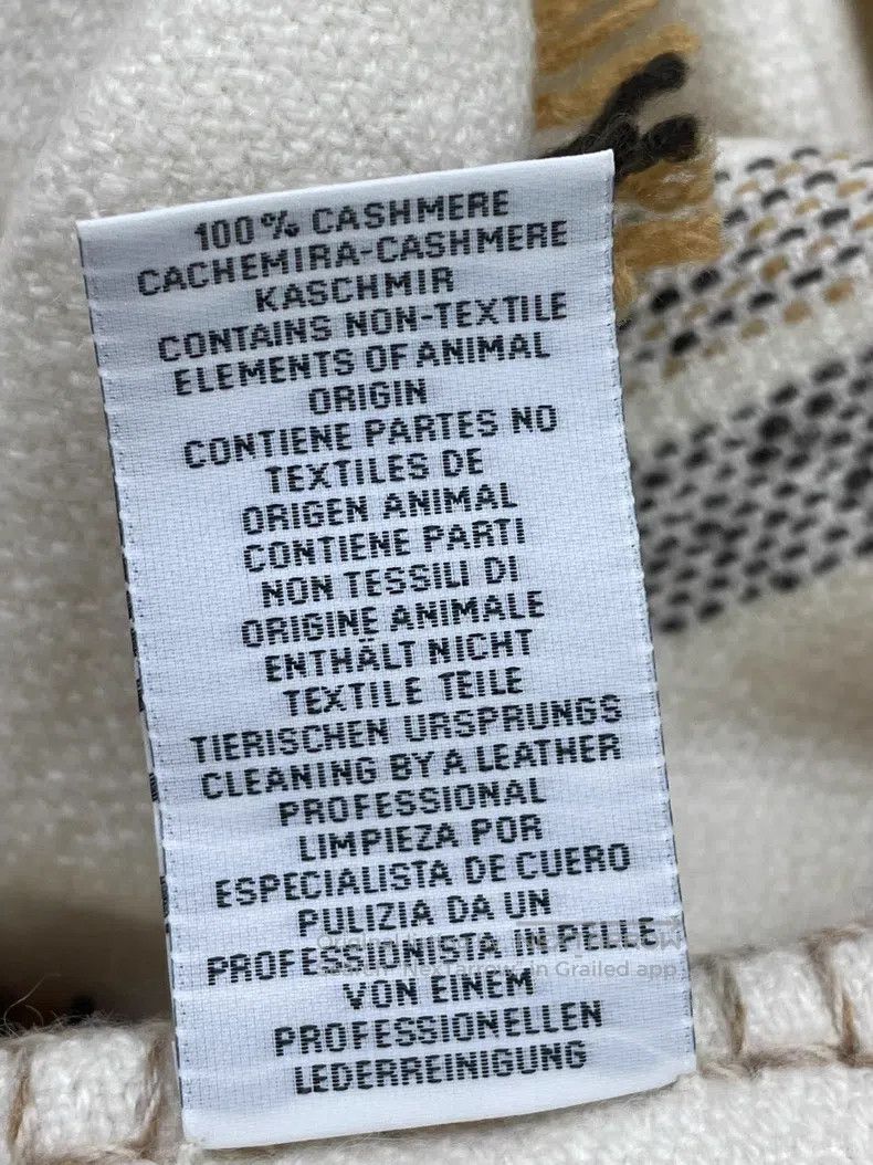 Hermes Hermes Beige Cashmere Fringe Scarf Size ONE SIZE - 6 Thumbnail