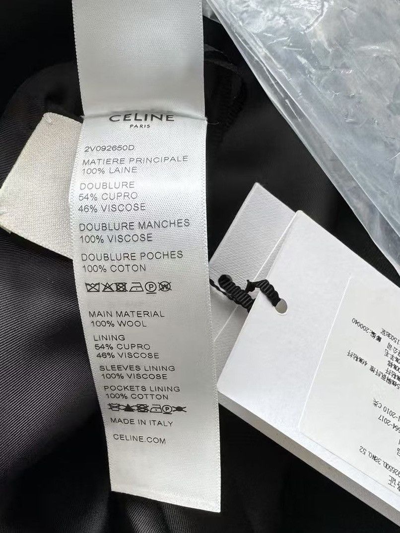 Celine × Hedi Slimane SS20 Runway Double Breasted Gabardine Wool Jacket sz52 Size 52S - 4 Thumbnail