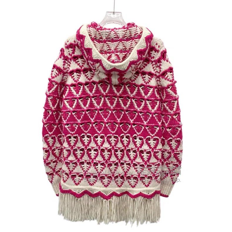 Chanel Chanel Colour block knitted love cashmere tassel hooded lo Size XS / US 0-2 / IT 36-38 - 2 Thumbnail