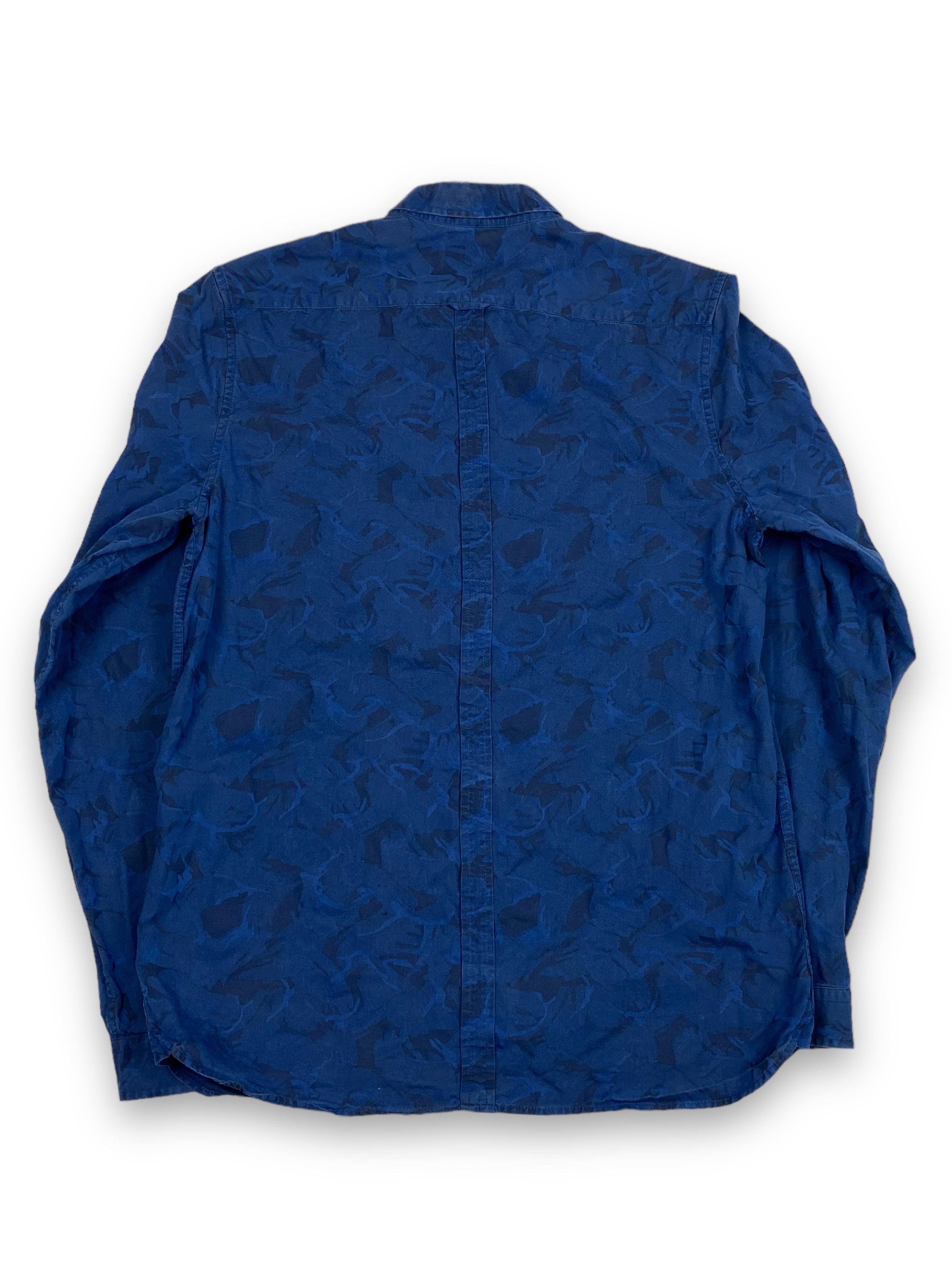 Fred Perry Vintage FRED PERRY Blue Camo Button Up Shirt M608 Size US M / EU 48-50 / 2 - 11 Thumbnail