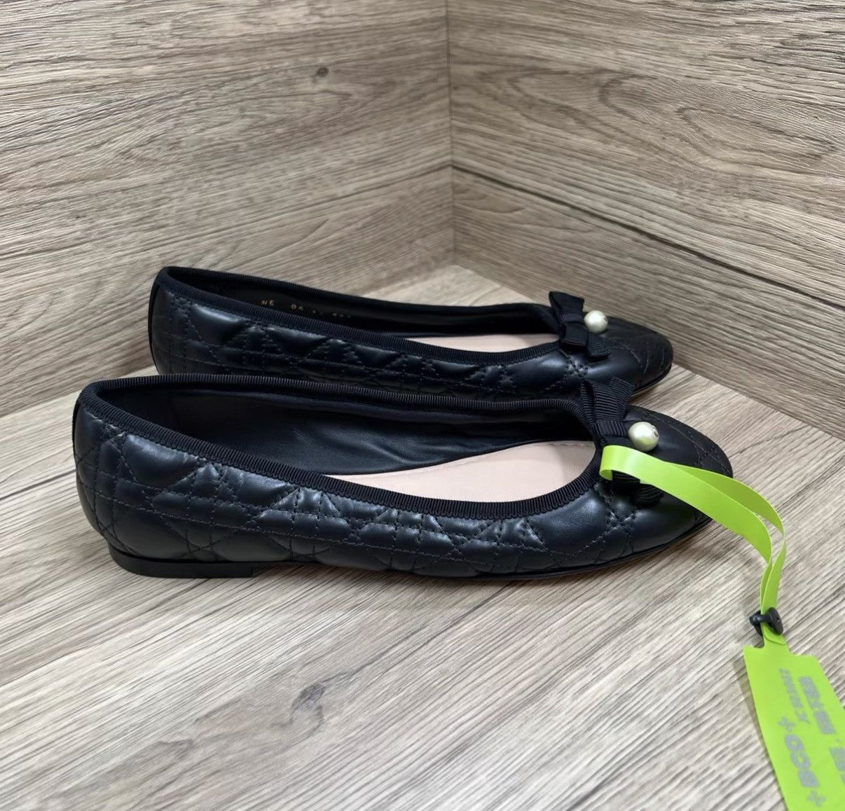 Dior Dior Ballet Flat Black Pearl Lady Dior Ballet Shoes J41 Size US 7 / IT 37 - 3 Thumbnail