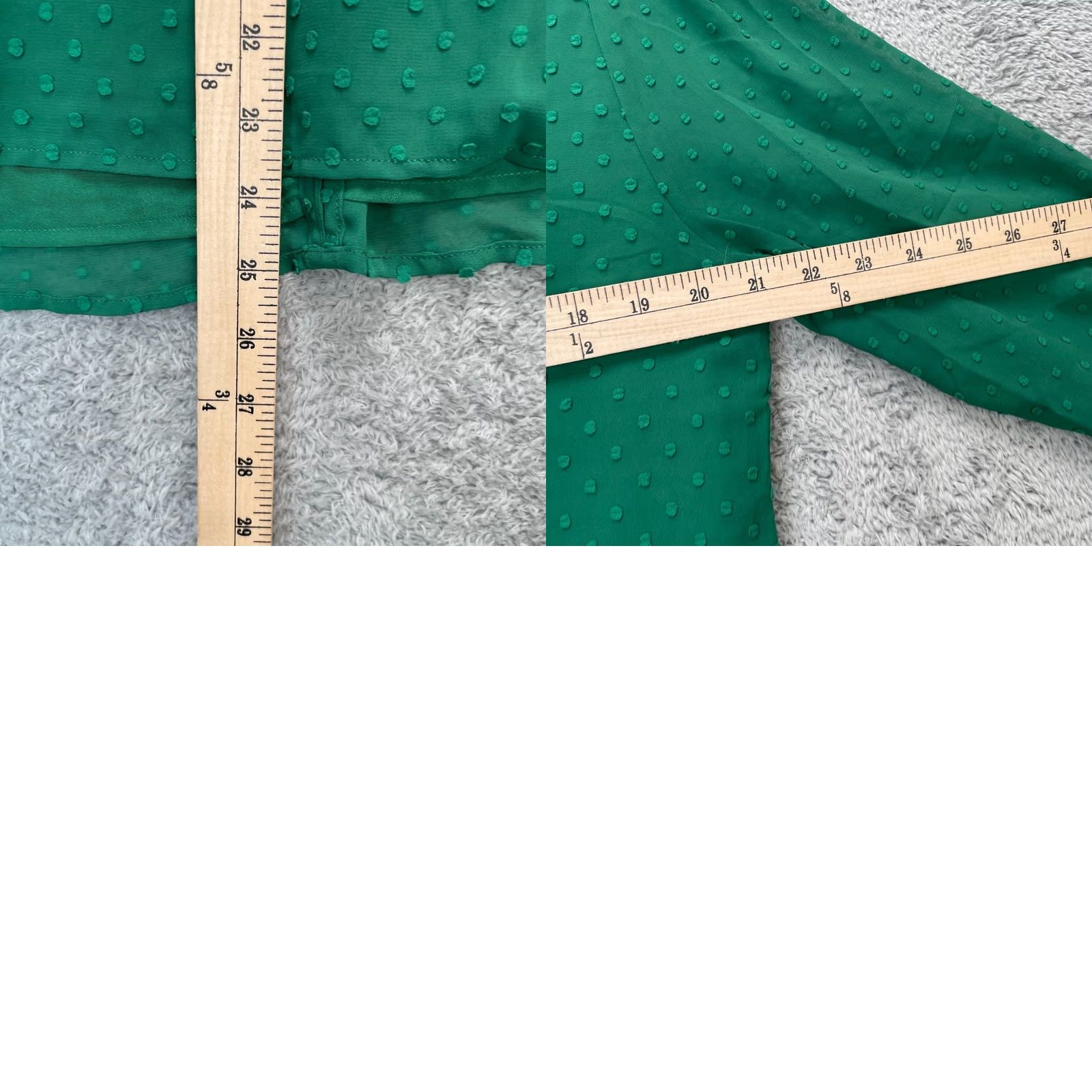 J.Crew VINTAGE J.CREW Blouse Shirt Womens Large Green V-Neck Puff Sleeve Lined Pattern: Solid Blouse Shirt Size L / US 10 / IT 46 - 8 Thumbnail