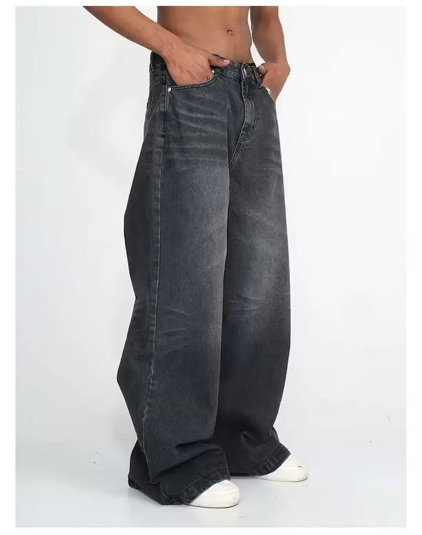 Designer × Japanese Brand Washed black flared bootcut yuppie faded baggy jeans Size US 33 - 4 Thumbnail