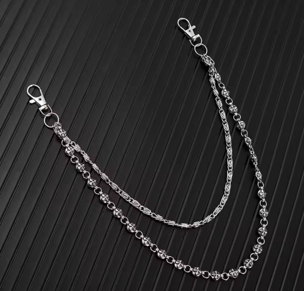 Other Double Layer KeyChain Jean Biker Wallet Belt Chain Size ONE SIZE - 2 Thumbnail
