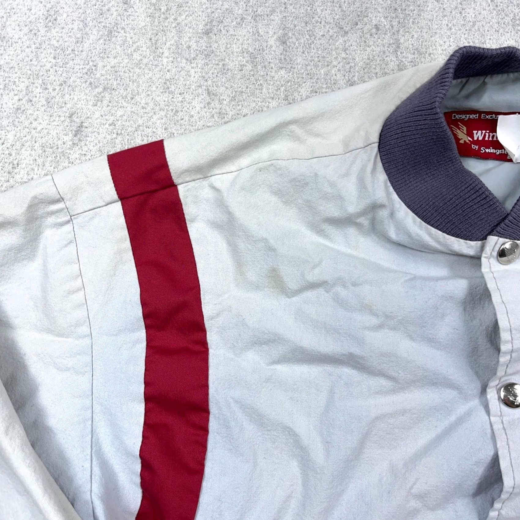 Vintage Vintage Swingster Winston Cup Jacket Men L Gray Bomber 80s 90s Nascar Racing Worn Jacket Size US L / EU 52-54 / 3 - 4 Thumbnail