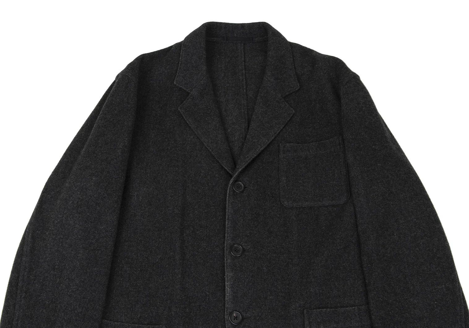 Jean Paul Gaultier Melton Wool Patch Pocket 3B Jacket in Gray Size US M / EU 48-50 / 2 - 2 Thumbnail