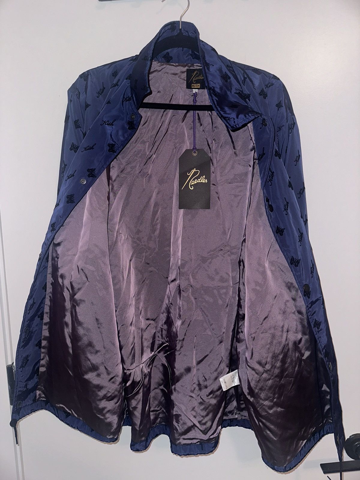 Kith × Needles KITH x NEEDLES Flocked Nylon Coaches Jacket Size US L / EU 52-54 / 3 - 9 Thumbnail