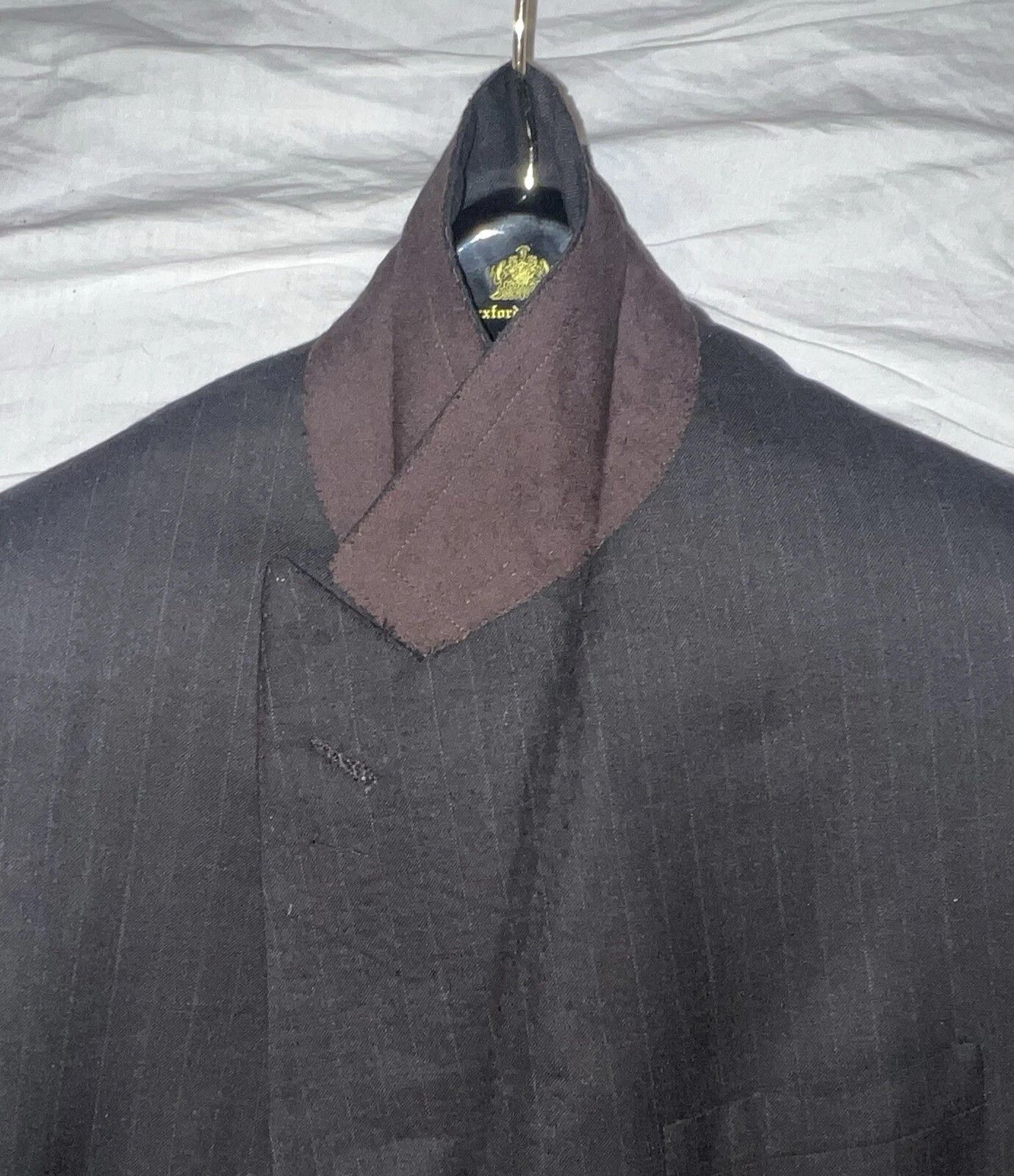 Oxxford Clothes Double Breasted Gray Suit Size 42S - 4 Thumbnail