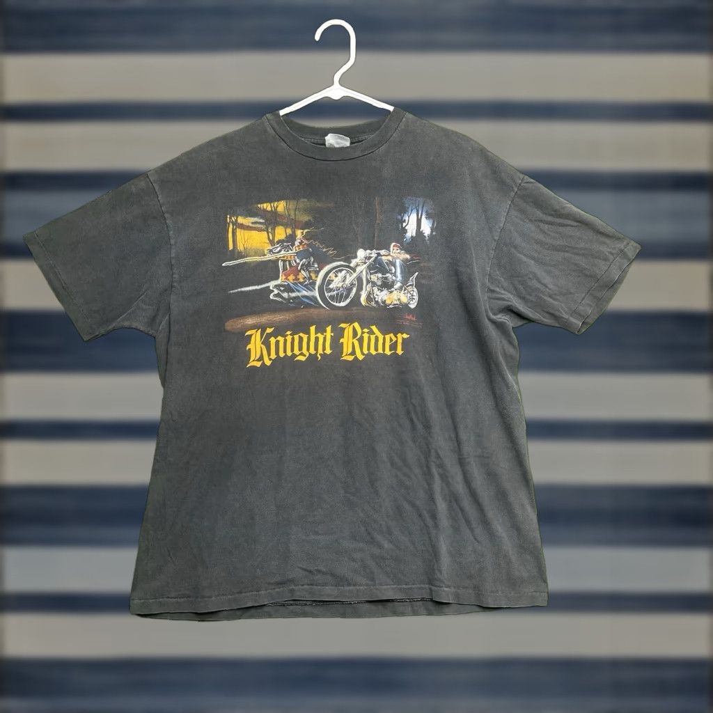 Harley Davidson VINTAGE Easy Riders Shirt Harley-Davidson Mens XL 1990s Black Graphic Tee Short Sleeve Mens XL Harley-Davidson Knight Rider Single Stitch Faded 90s Size US XL / EU 56 / 4 - 1 Thumbnail