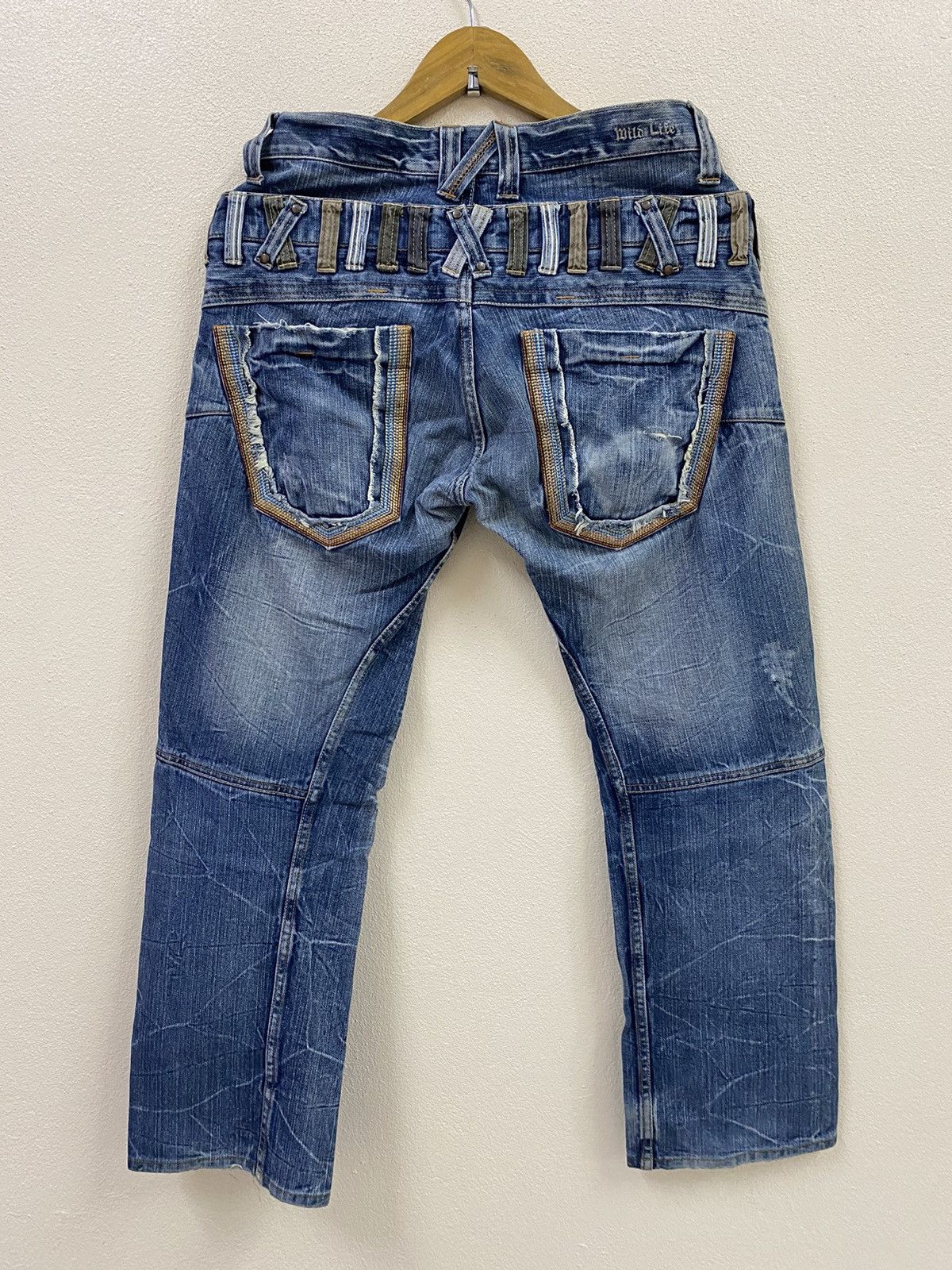Japanese Brand Vtg Denim Double Waist Wild Life Japan Size US 34 / EU 50 - 2 Thumbnail
