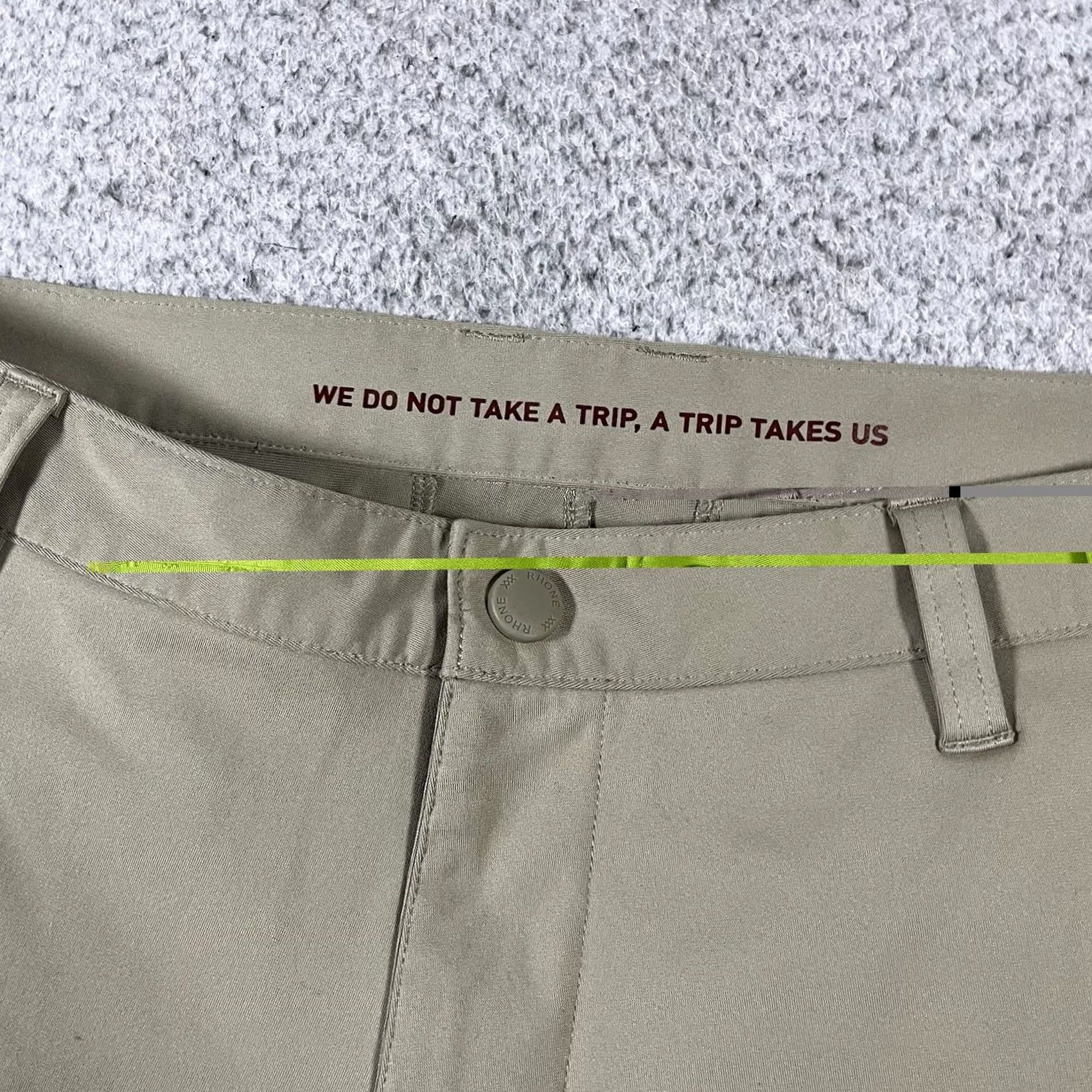 Rhone Rhone Mens 35 Beige Chino Pants Regular Stretch Travel Performance Flat Front Logo Size US 35 - 7 Thumbnail