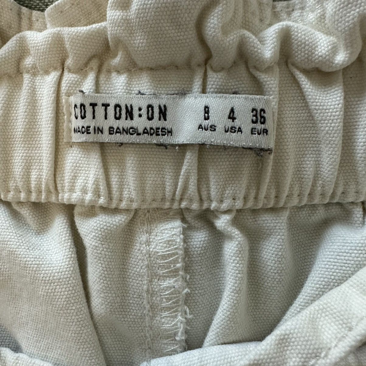 Cotton On Cotton On High-Waisted Paperbag Pants – Cream Beige Size 27" / US 4 / IT 40 - 3 Thumbnail