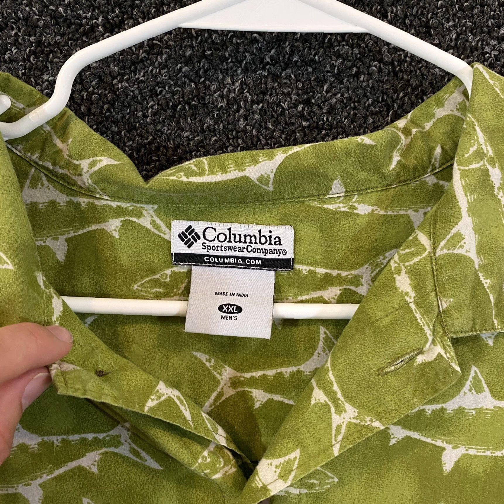 Vintage COLUMBIA Shirt Men 2XL Green Tuna Salmon Bass Button Up Short Sleeve Fish Button-Down Shirt 2XL Men Green Columbia Size US XXL / EU 58 / 5 - 5 Thumbnail