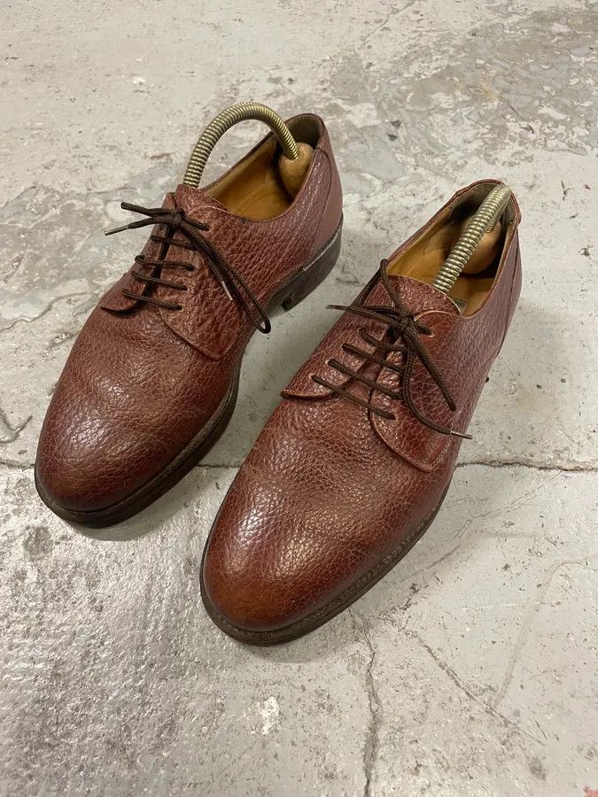 Balenciaga × Designer × Vintage Balenciaga Brown Leather Derby Shoes Size US 5.5 / EU 38 - 3 Thumbnail