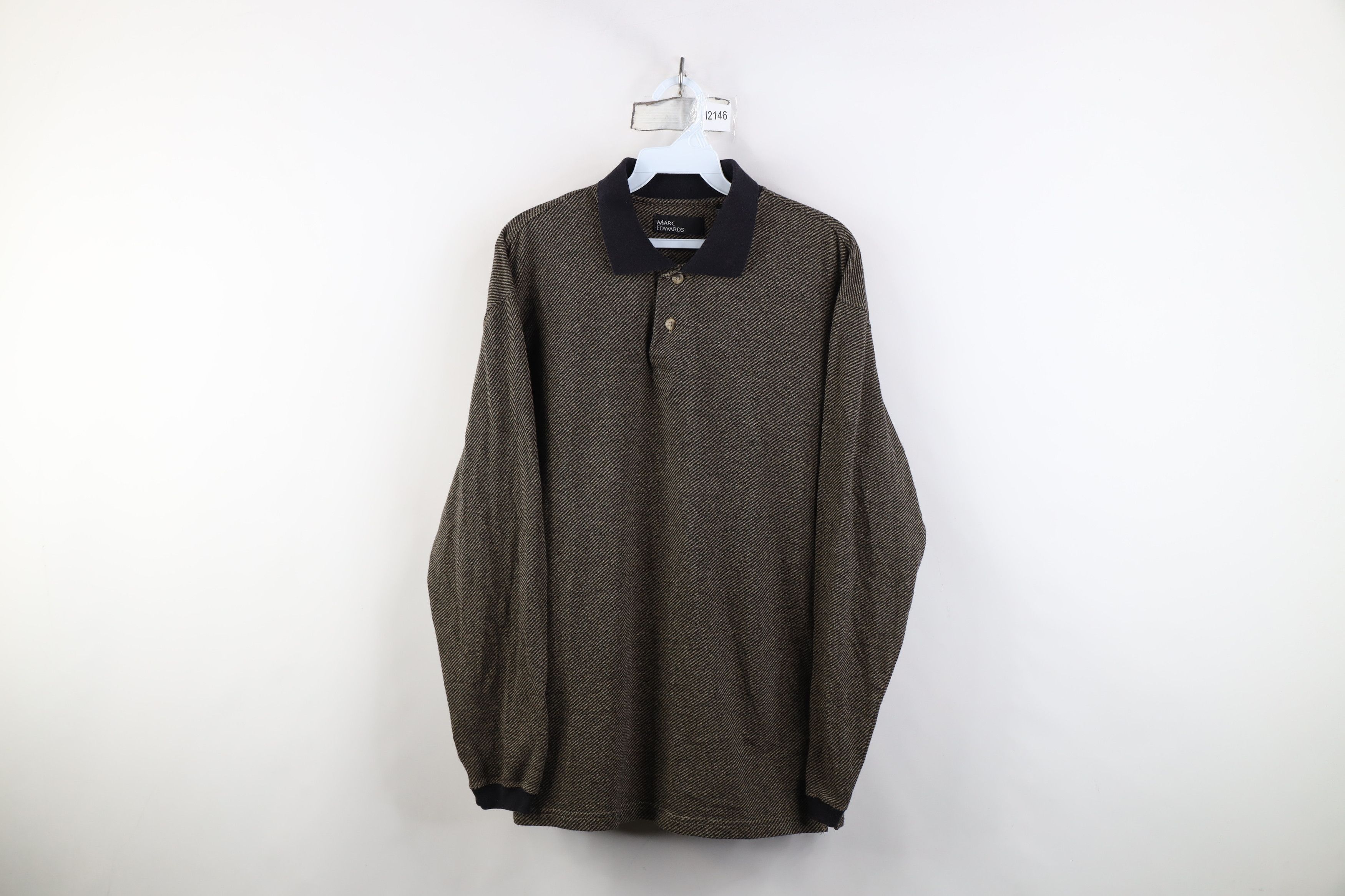 Vintage Vintage 90s Y2K Streetwear Knit Long Sleeve Rugby Polo Size US L / EU 52-54 / 3 - 1 Thumbnail