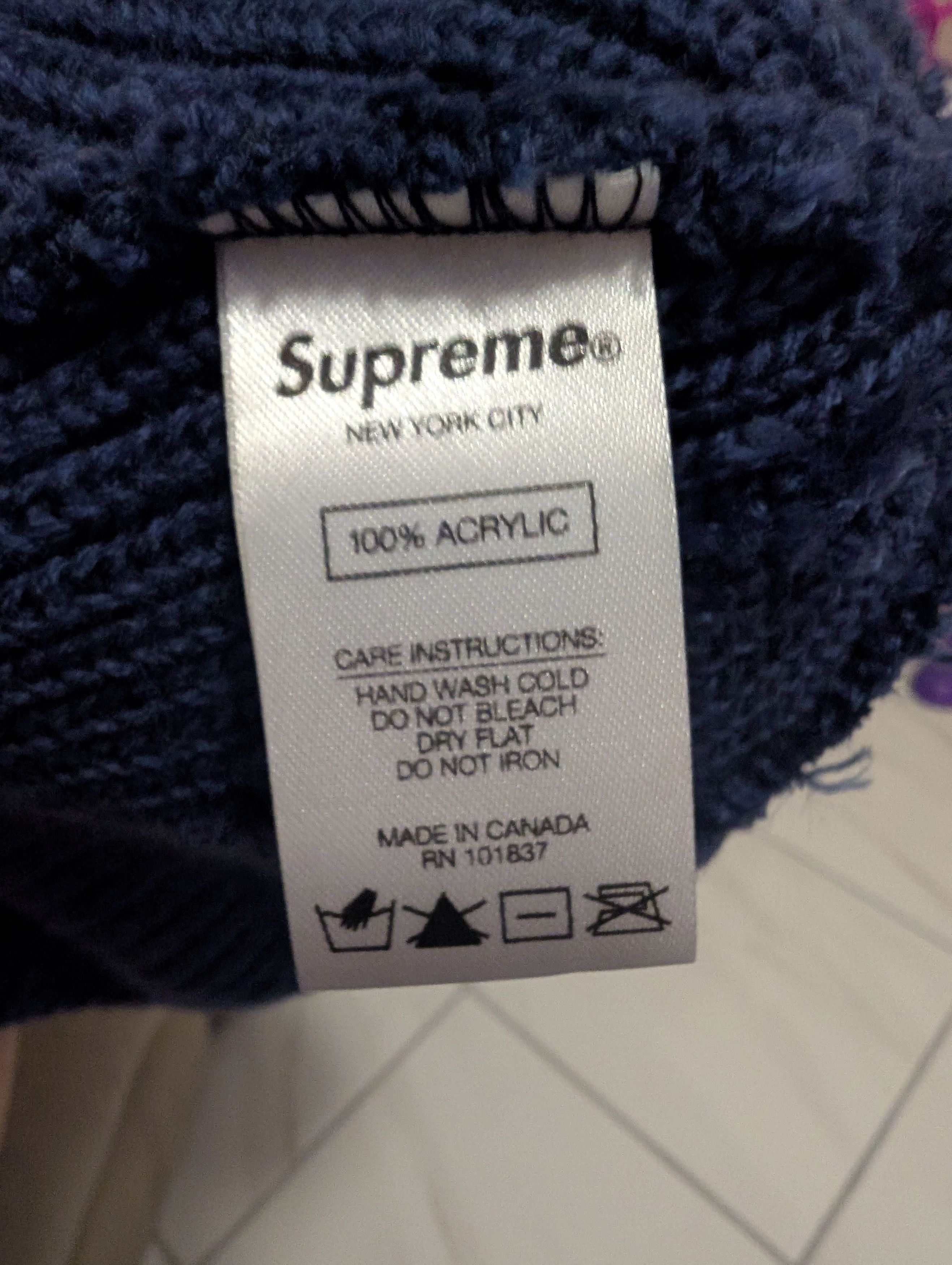 Supreme Navy Supreme Beanie Size ONE SIZE - 3 Thumbnail