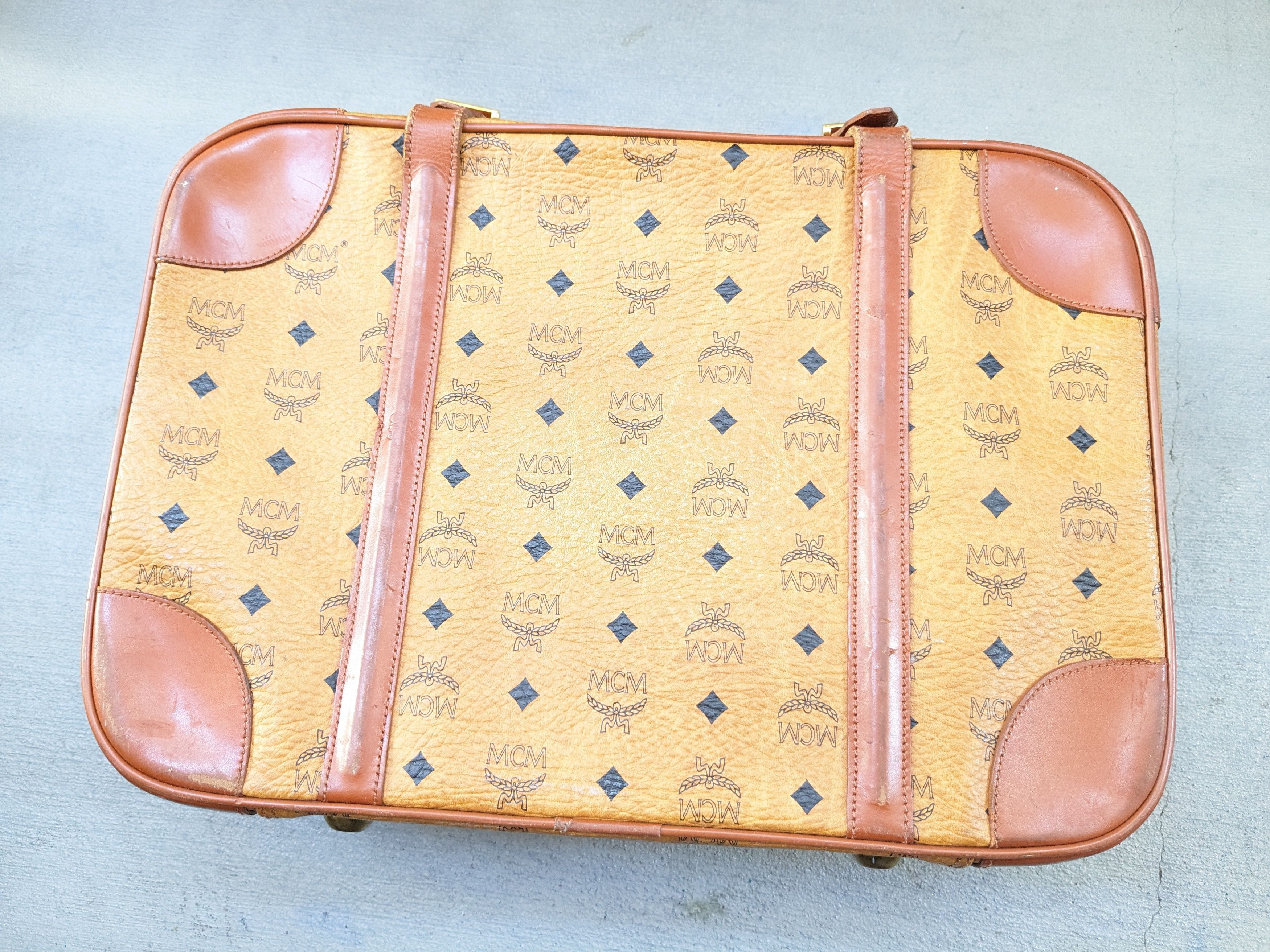 MCM MCM Travel Bag Brown Leather Monogram Cognac Vintage Size ONE SIZE - 22 Thumbnail