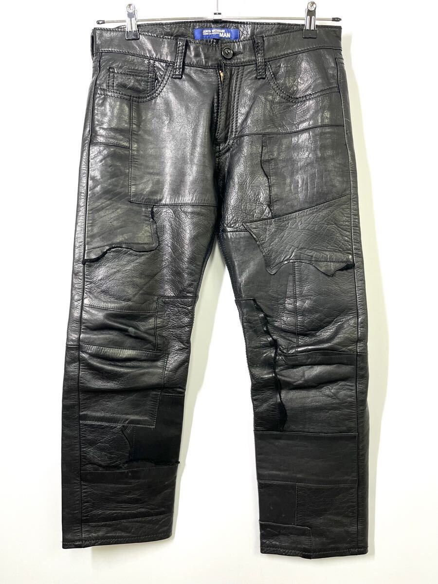 Pre-owned Comme Des Garcons X Junya Watanabe Ad2004 Patchwork Leather Pants In Black