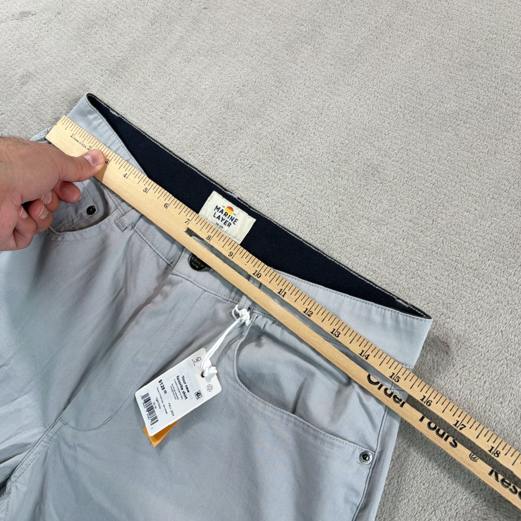 Marine Layer Marine Layer 5 Pocket Breeze Slim Straight Pants Light Grey Men 30x30 NWT 28 Size US 30 / EU 46 - 7 Thumbnail