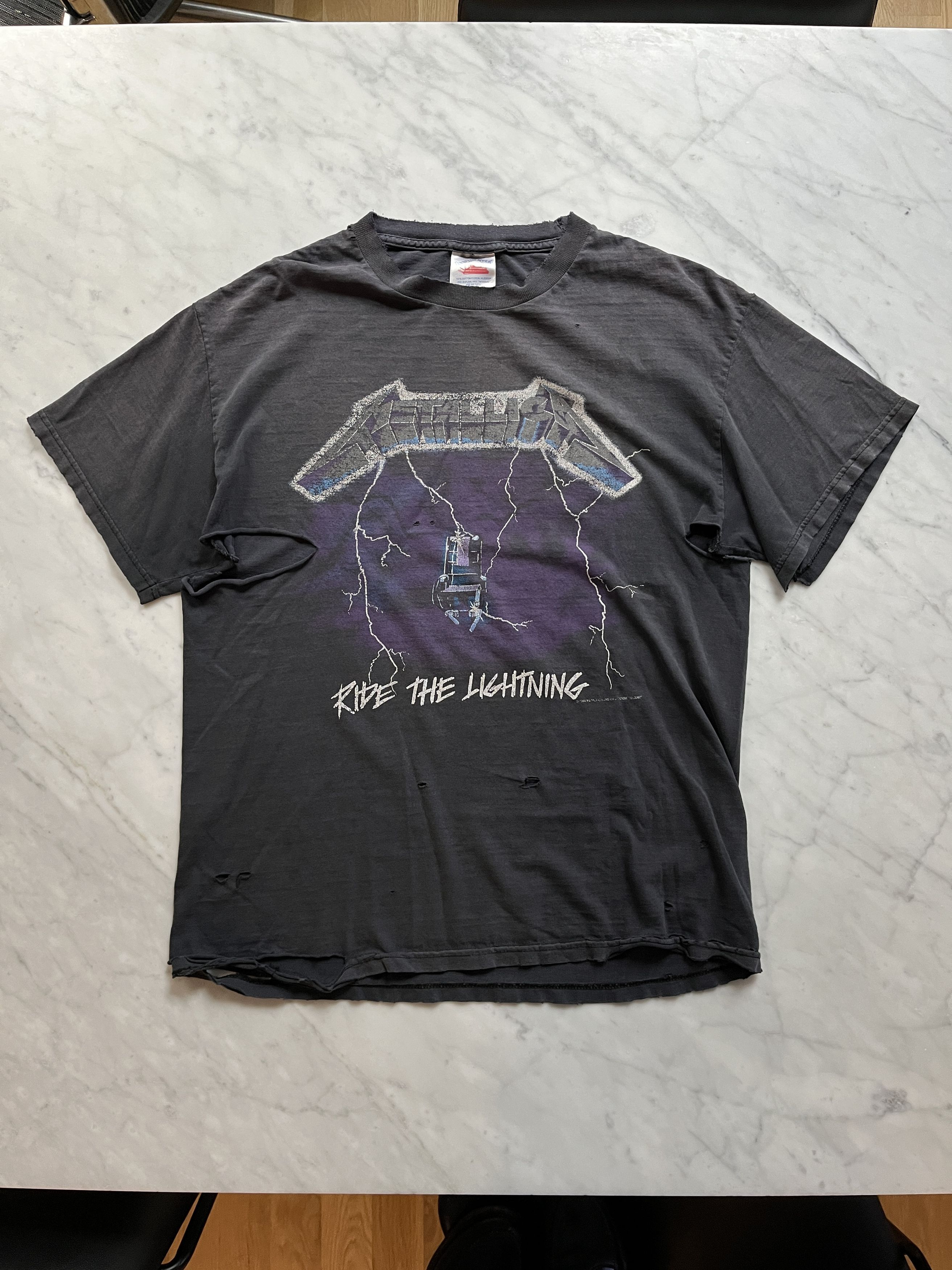 1994 Thrashed Metallica Ride the Lightning T-Shirt