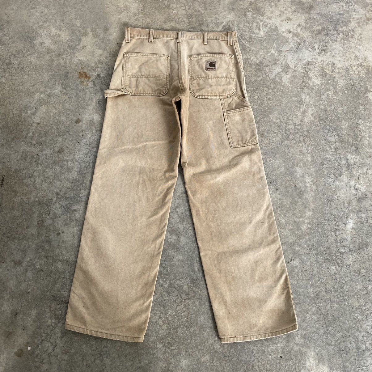 Carhartt Vintage Carhartt Faded Tan Repaired Carpenter Work Pants Size US 32 / EU 48 - 15 Thumbnail
