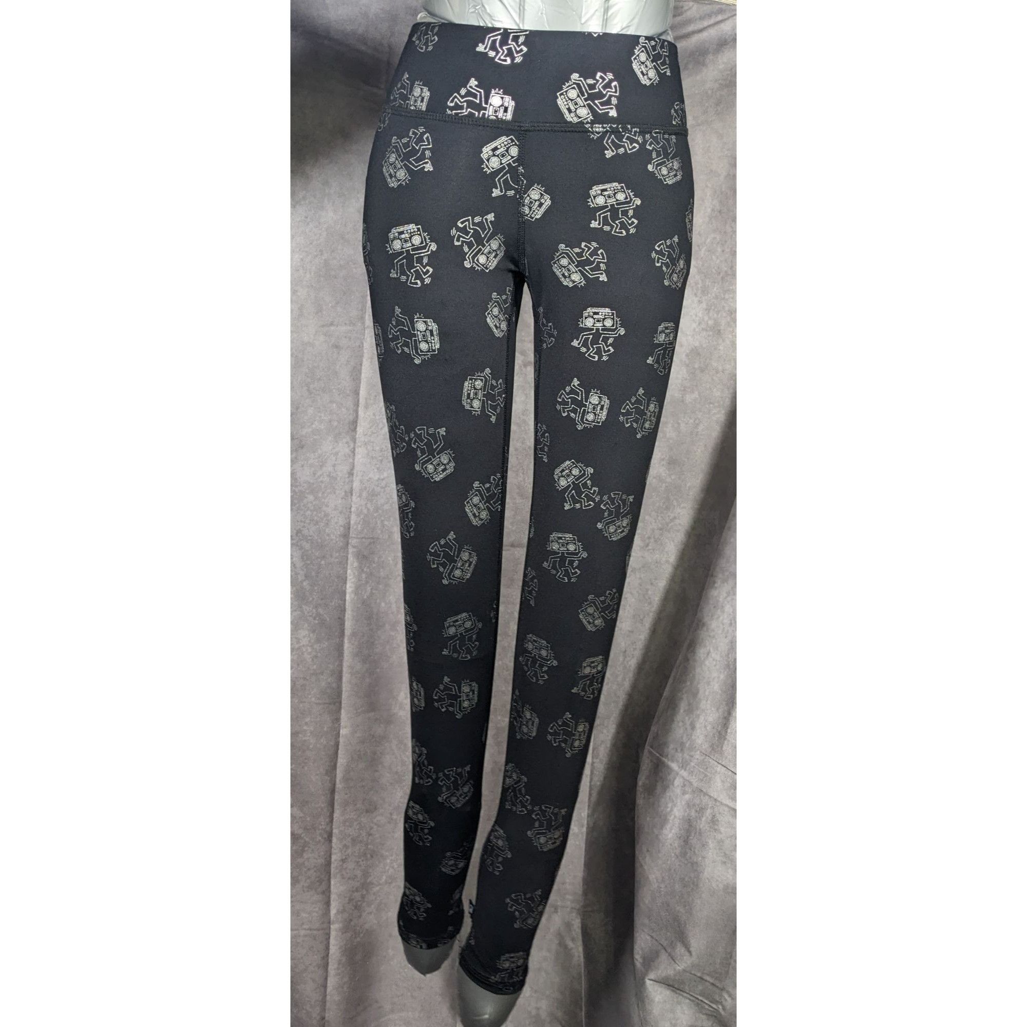 Keith Haring × Terez Terez x Keith Haring Black And Silver Robot Leggings Size XS Size 24" / US 00 / IT 34 - 6 Thumbnail