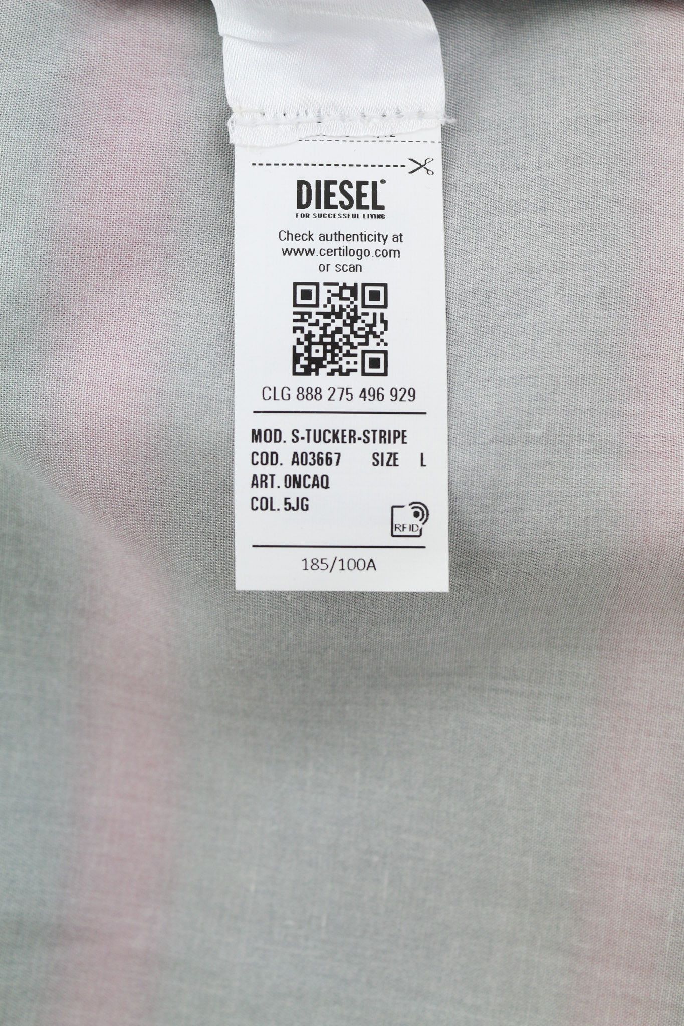 Diesel S-TUCKER-STRIPE L Patterned Buttoned 40498 Size US L / EU 52-54 / 3 - 10 Thumbnail