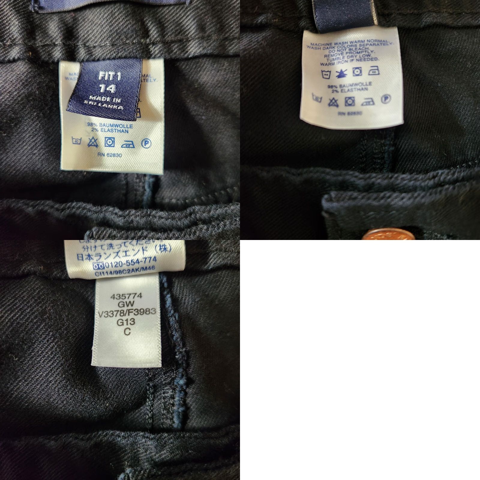 Lands' End Lands' End Womens Fit 1 Black Mid Rise Straight Leg Jeans-Size 14 (NWOT) Size 36" / US 14 / IT 50 - 8 Thumbnail