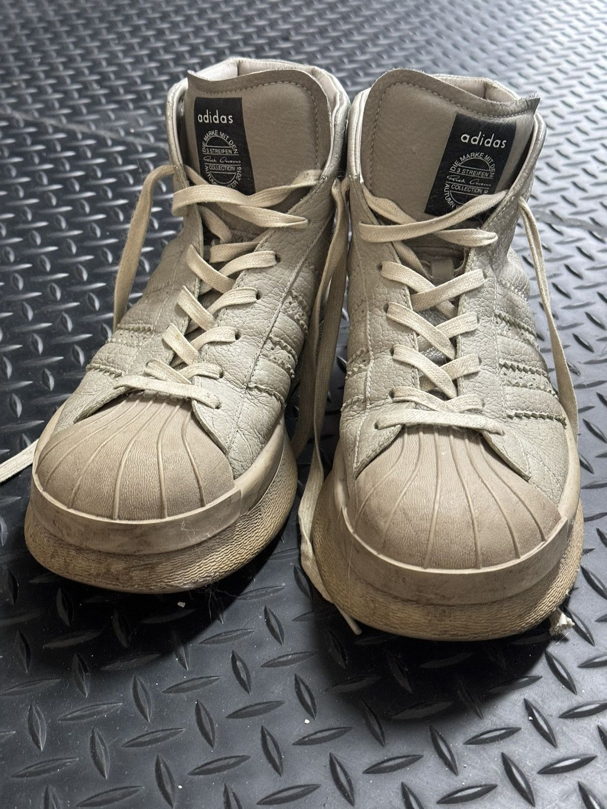image of Rick Owens Adidas Mastodon Pros Shoes in Grey, Men's (Size 12)