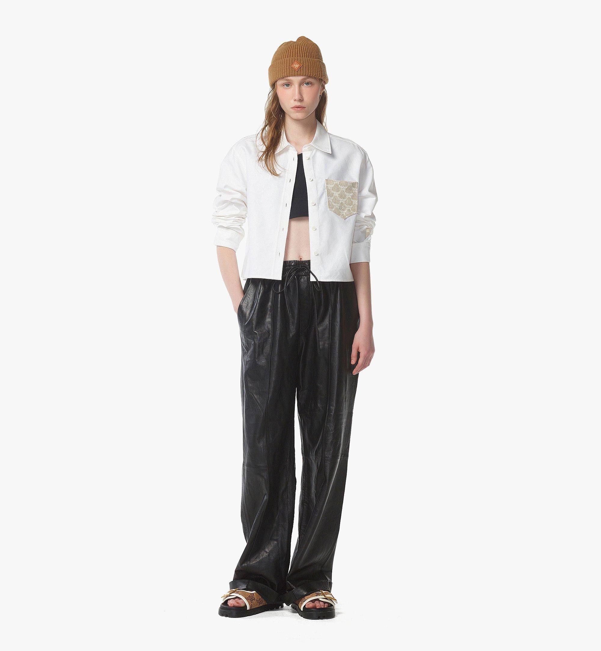 MCM o1mt1gz0725 Cropped Oxford Shirt in White Size S / US 4 / IT 40 - 2 Thumbnail