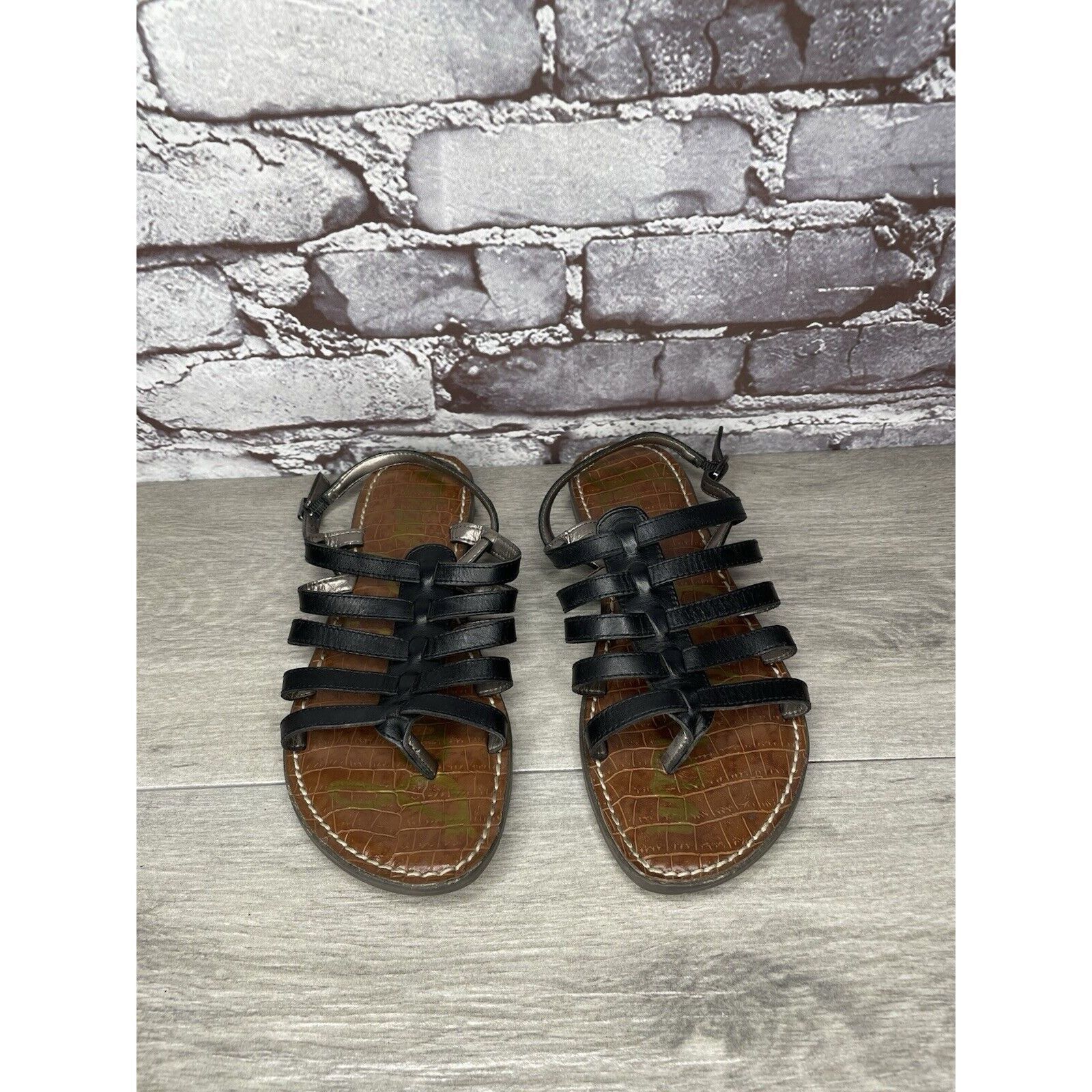 Sam Edelman Sam Edelman Garland Black Leather Slingback Thong Strappy Sa Size US 7.5 / IT 37.5 - 11 Thumbnail