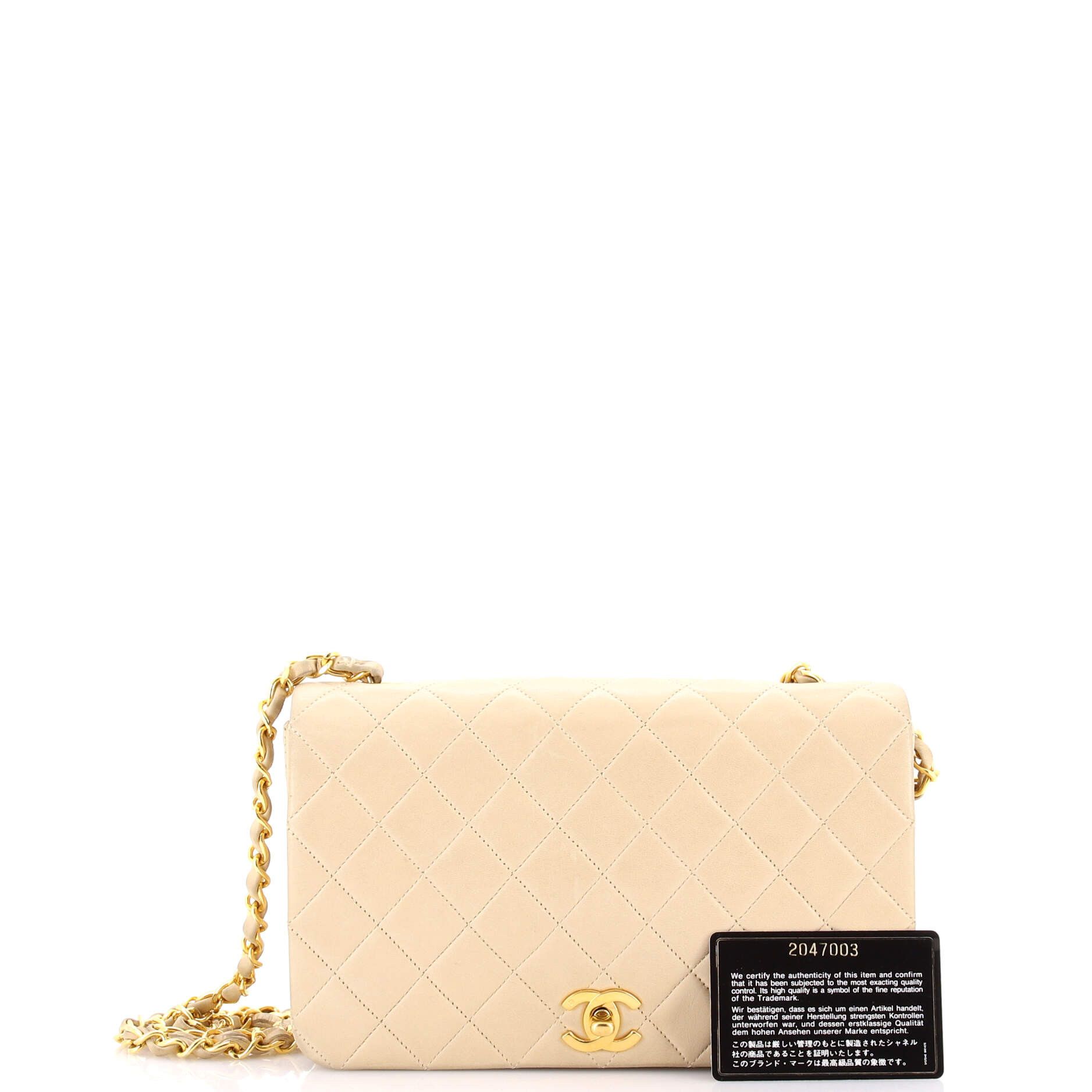 Chanel Vintage Full Flap Bag Quilted Lambskin Medium Size ONE SIZE - 1 Thumbnail